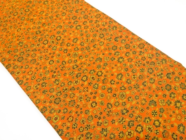 未使用品　萬葉製　花模様織り出し　名古屋帯